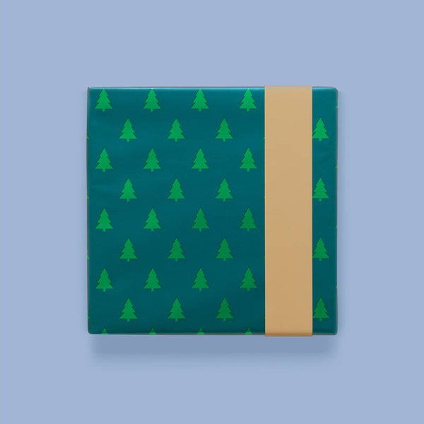 Inpakpapier - X-mas - Tree green foil jade - nude