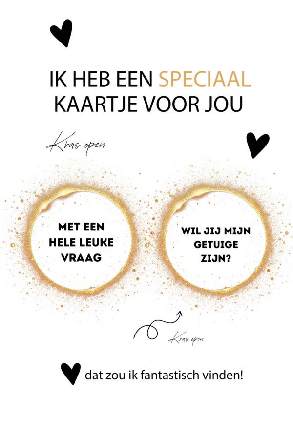 Kaart - kraskaart - ik wil je wat leuks vragen.. - getuige