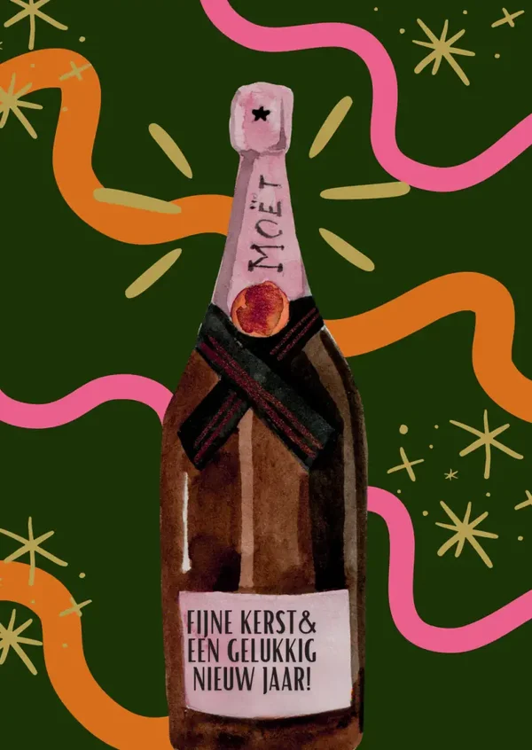 Kaart - moët - fijne kerst & een gelukkig nieuwjaar