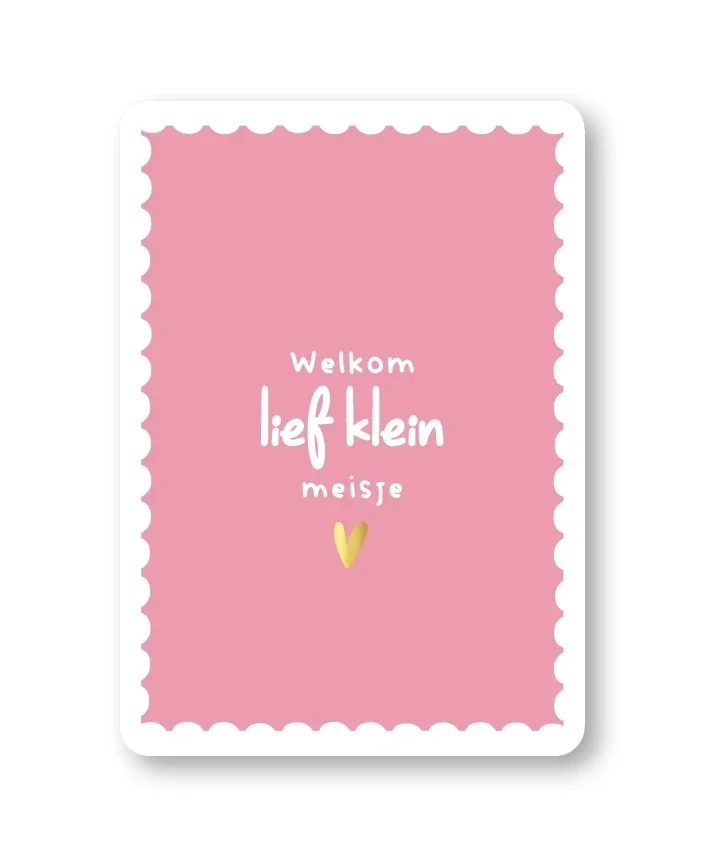 Kaart - welkom lief klein meisje