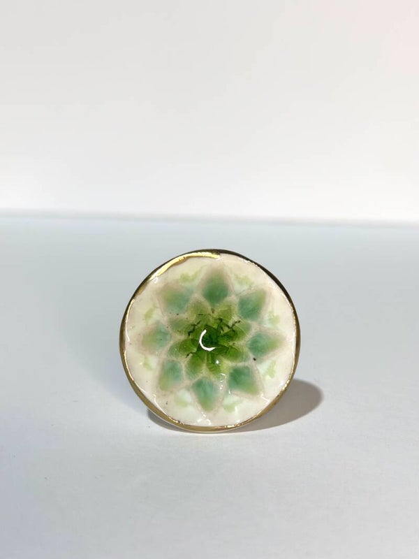 Meubelknop - keramiek lime groen - wholesale