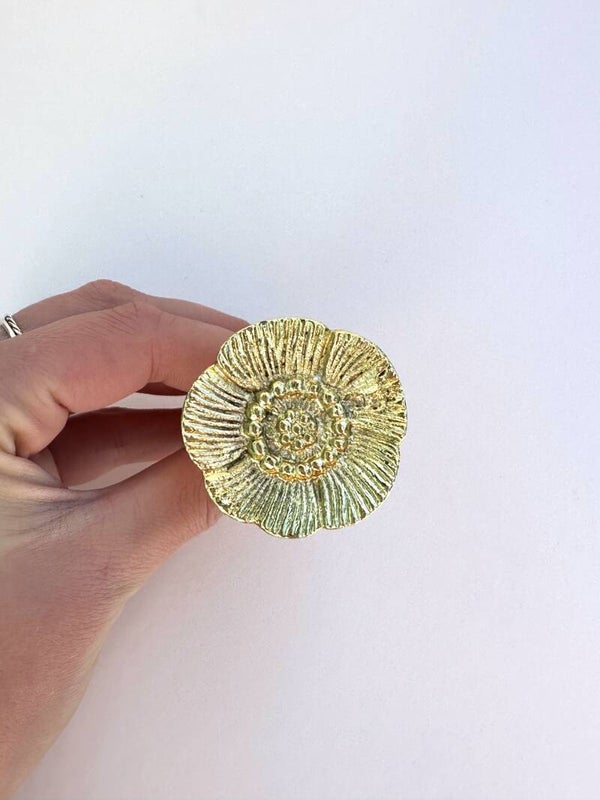 Meubelknop - papaver bloem goud*