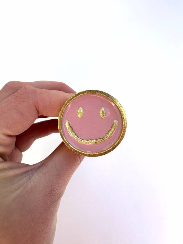 Meubelknop - metalen smiley roze wholesale