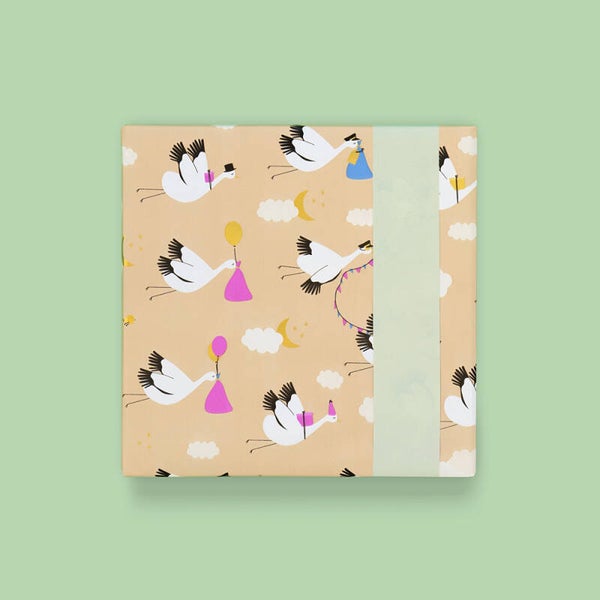 Inpakpapier - baby bird - pistache