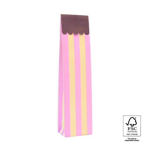 Blokbodemzak - wave pink - 5 stuks