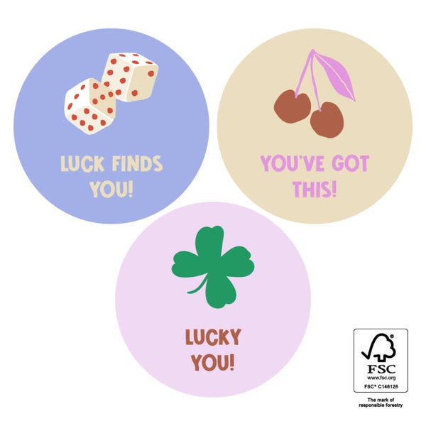 Sticker multi - lucky wishes - 6 st