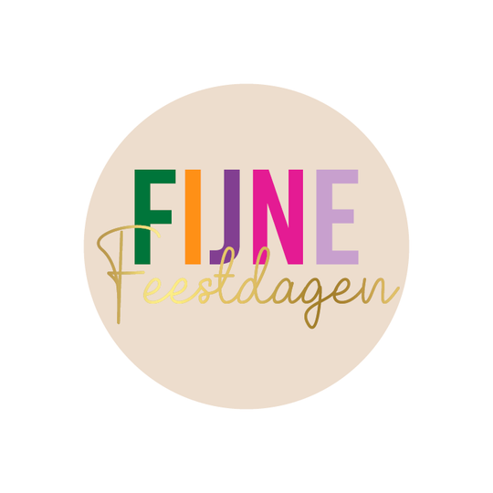 Sticker - fijne feestdagen funky colors - 10st