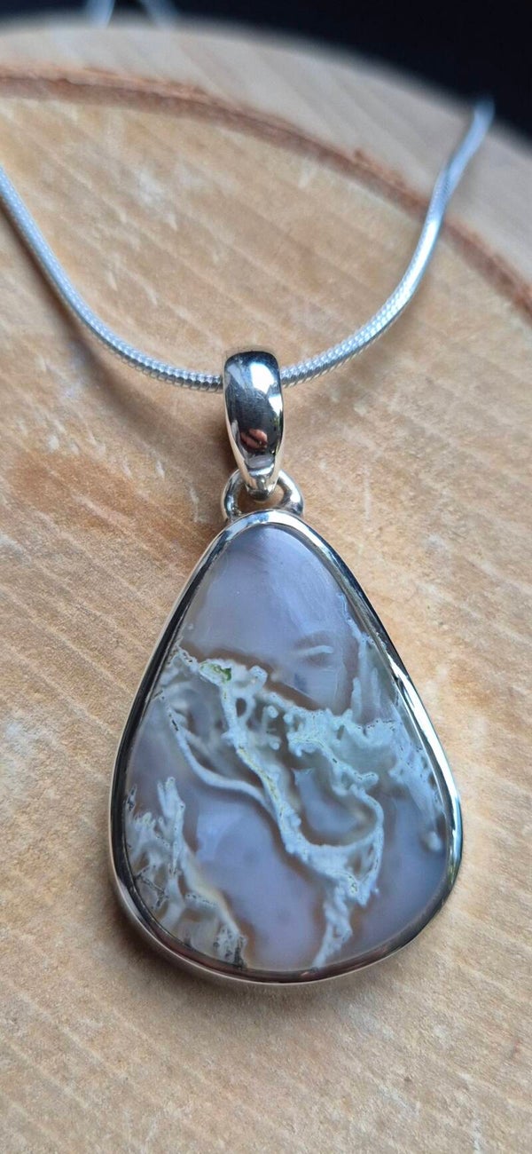 Zilveren kettinghanger met Bloemagaat