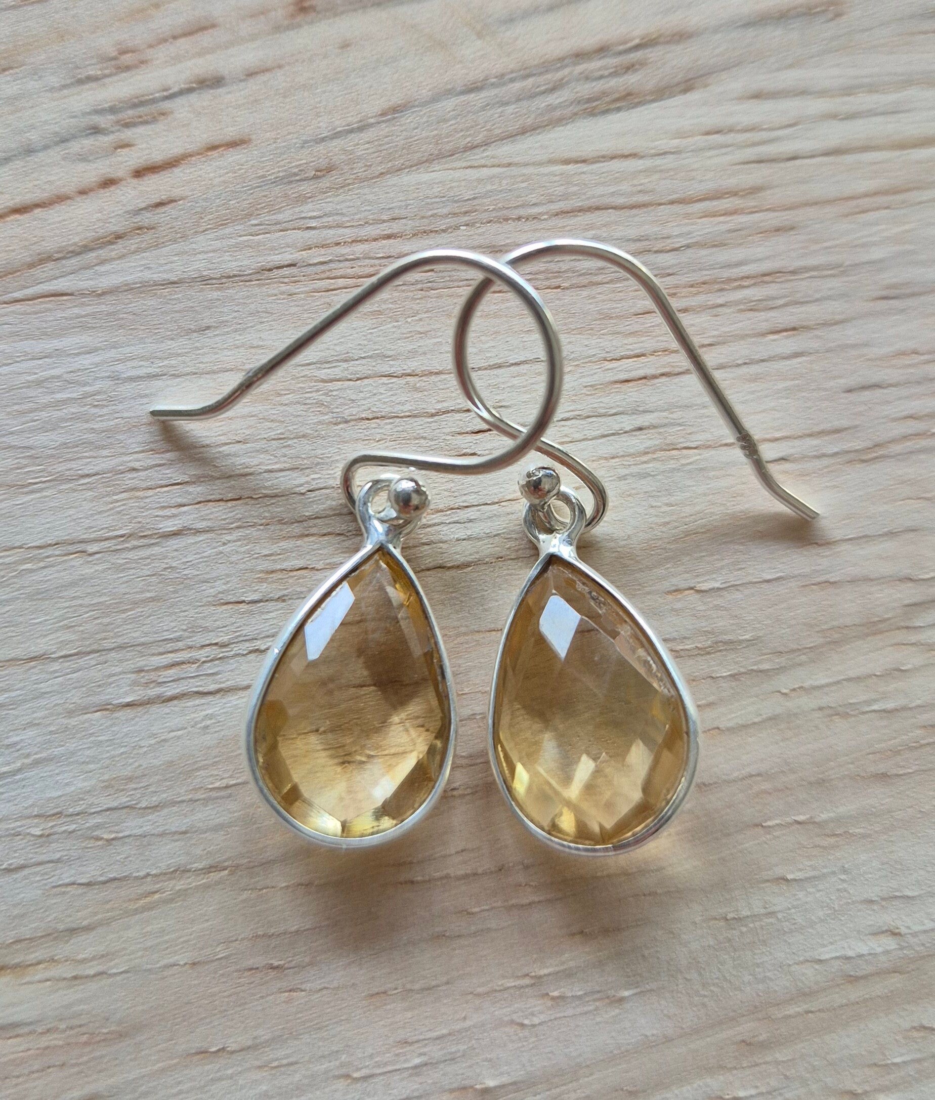 Zilveren oorhangers Citrien