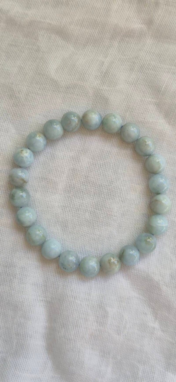 Kogelarmband Aquamarijn 8 mm