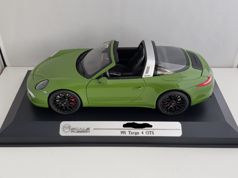 Porsche 991 Targa in 1:18. Dit schaalmodel is op maat gemaakt