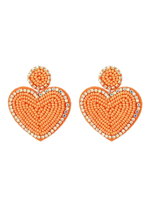 Orange earrings big heart