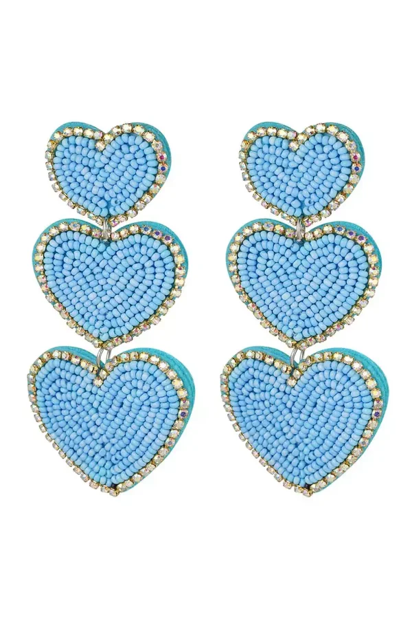 Blue earrings big hearts
