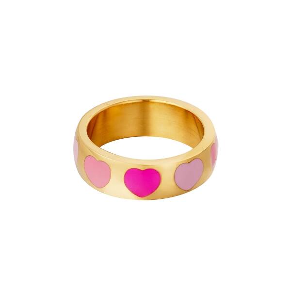 Hearts Ring Pink
