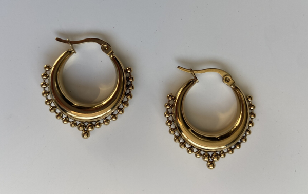 Dotted Gold Hoops