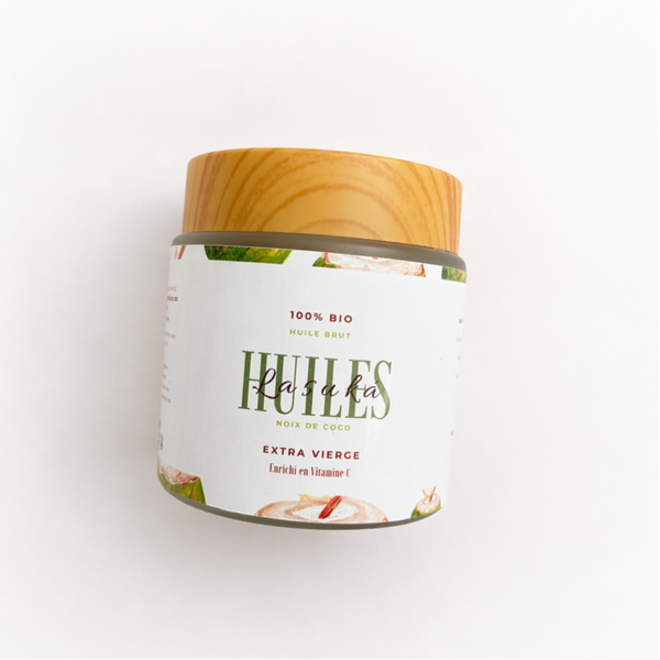 Huile de coco brute enrichie en Vitamine C — Hydratation & Éclat