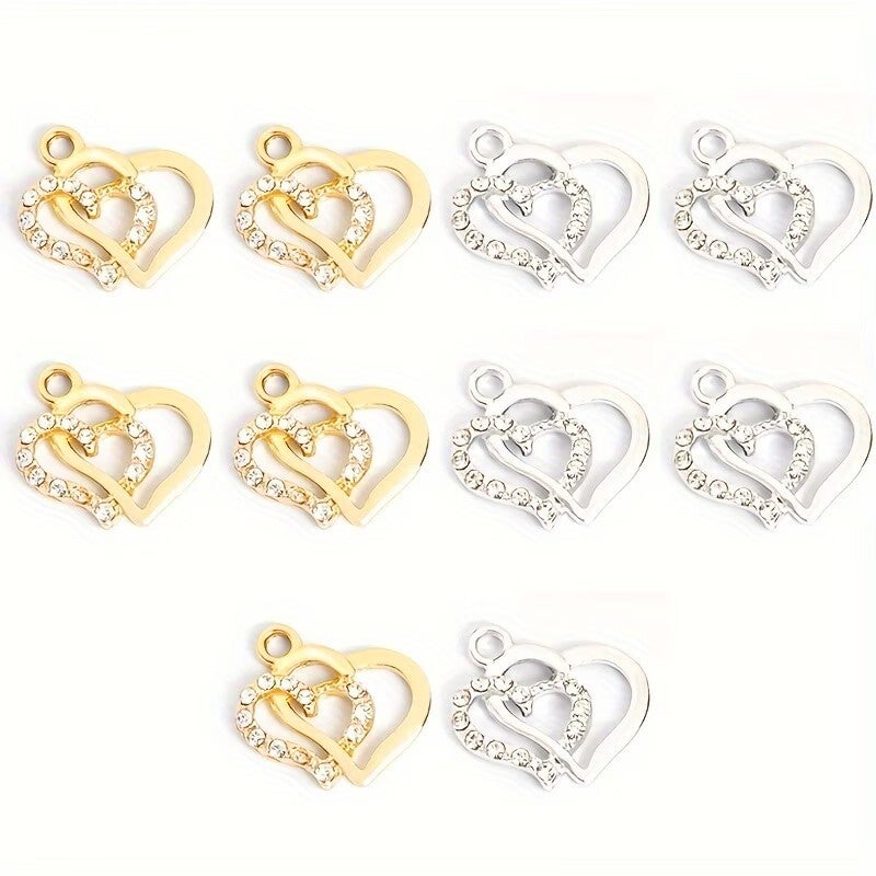 Pendentifs cœur avec strass ✨