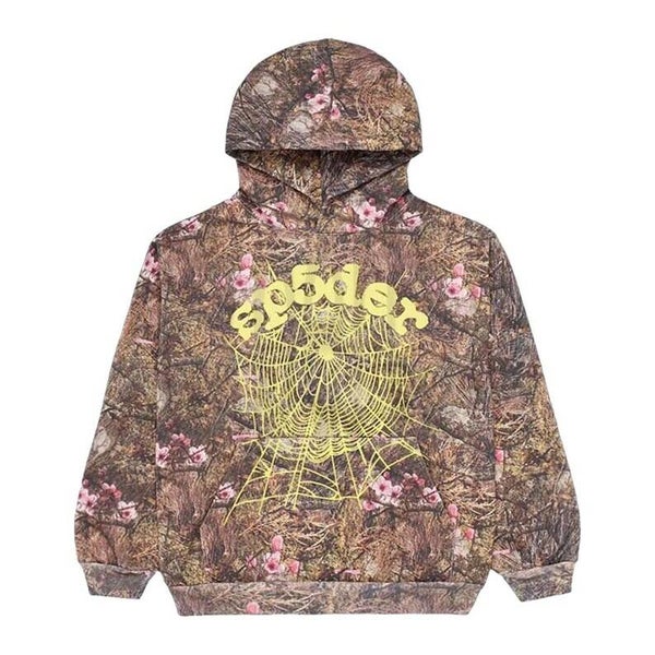 Sp5der Real Tree OG Web Hoodie | Camo Streetwear Oversized Pullover Sweatshirt