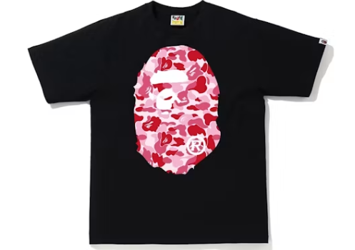 BAPE ABC Camo Big Ape Head Tee BLACK-PINK