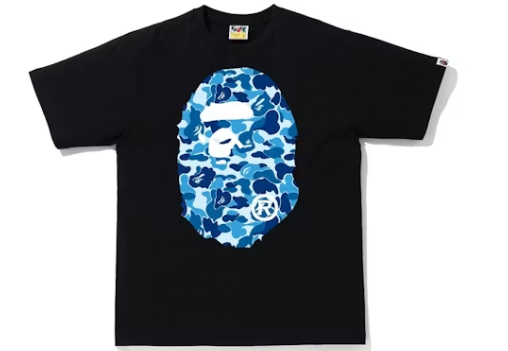 BAPE ABC Camo Big Ape Head Tee BLACK-BLUE