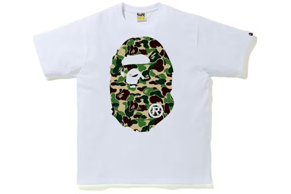 BAPE ABC Camo Big Ape Head Tee White-green