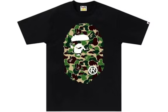 BAPE ABC Camo Big Ape Head Tee Black-green