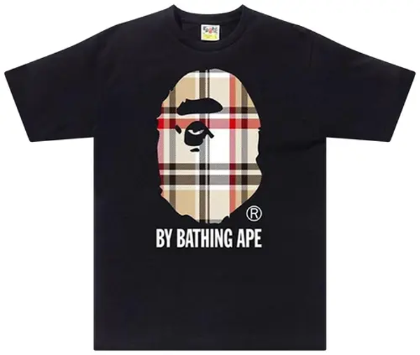 BAPE Check By Bathing Ape Tee 'Black/Beige'