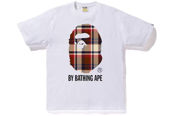 BAPE Check By Bathing Ape Tee White/Red