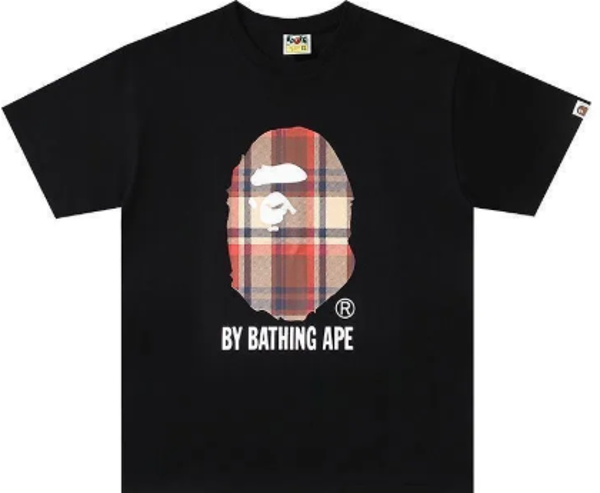 BAPE Check By Bathing Ape Tee BLACK/Red