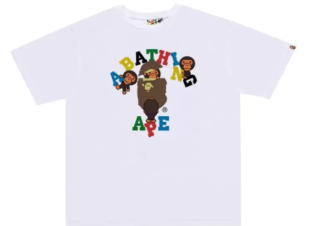 A Bathing Ape Colors College Milo Tee WHITE