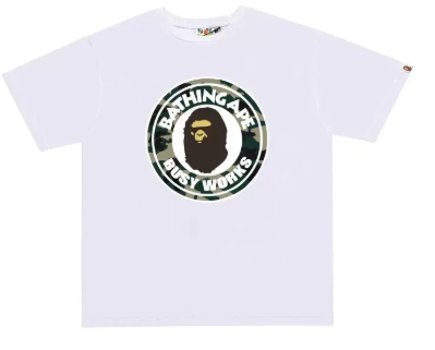 BAPE Honeycomb Camo Busy Works Tee white