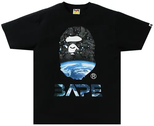 BAPE Space Camo Ape Head Tee 'BLACK'