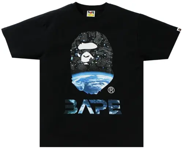 BAPE Space Camo Ape Head Tee 'BLACK'