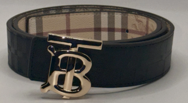 Burberry Reversible men's Check Belt Gold-Tone