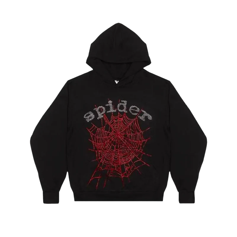 Sp5der OG Rhinestone Hoodie 'Black'