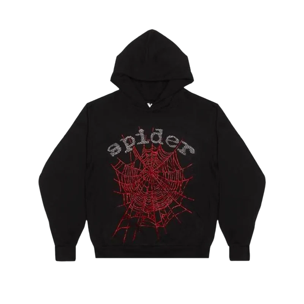 Sp5der OG Rhinestone Hoodie 'Black'