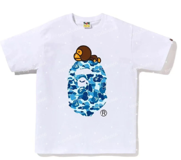 A Bathing Ape ABC Camo Milo On Big Ape Tee (white/ blue)