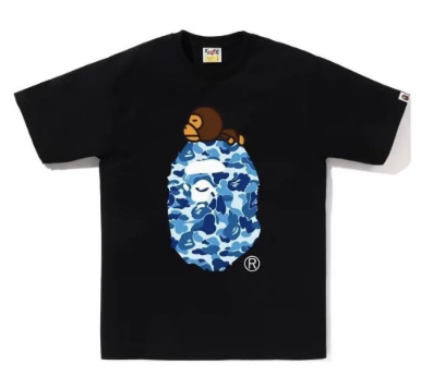 A Bathing Ape ABC Camo Milo On Big Ape Tee (black/ blue)