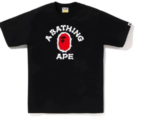 BAPE Brush College Tee Black