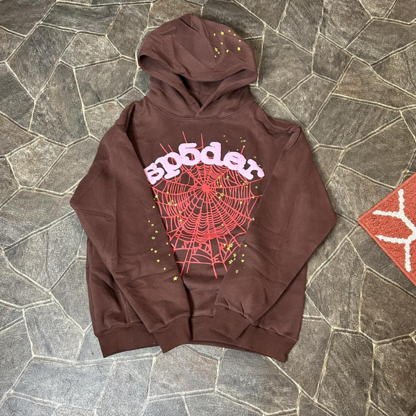 brown sp5der hoodie
