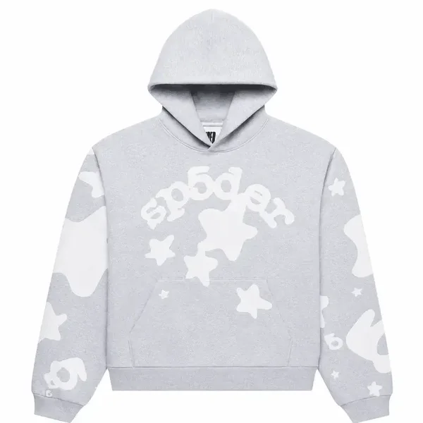 Sp5der Aop Beluga Pullover Hoodie Grey