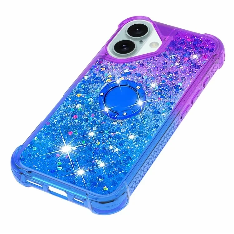 Funda iPhone 16 watter glitter azul-violeta