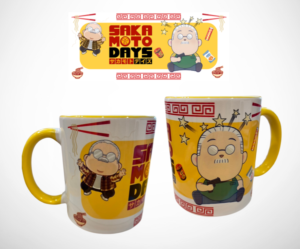 Taza Sakamoto Days amarillo mafia