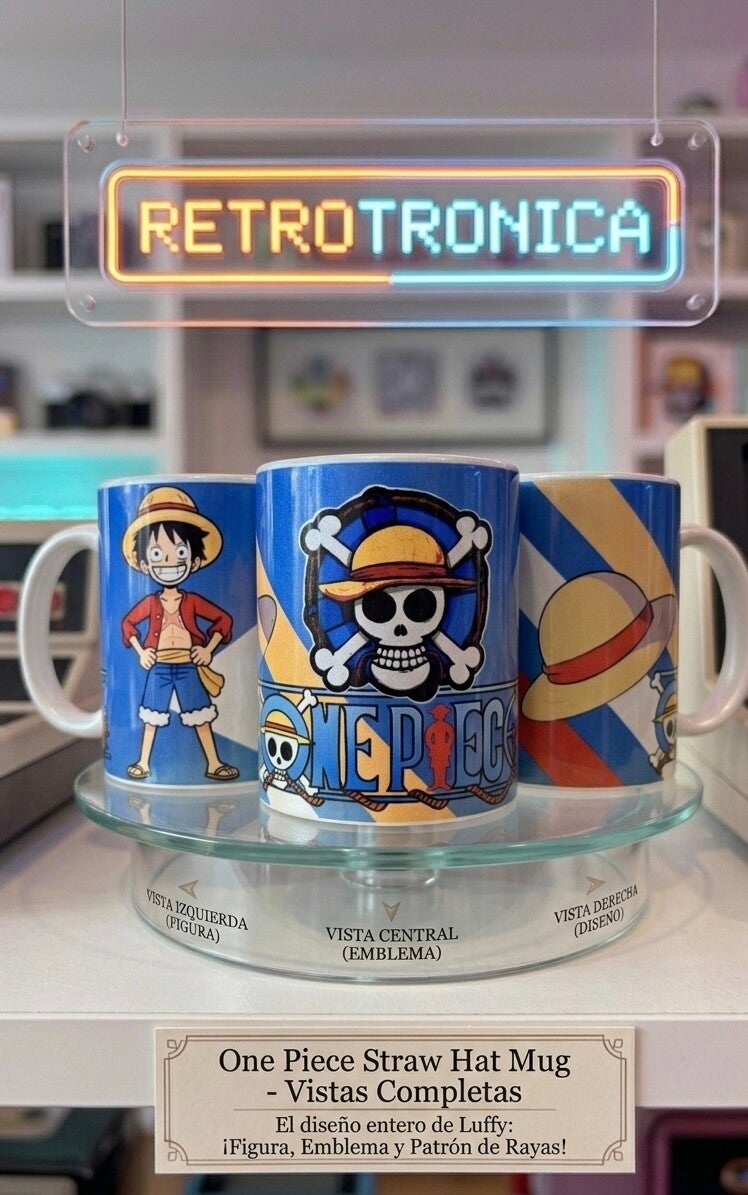 Taza Perlada One Piece: "Straw Hat Luffy"