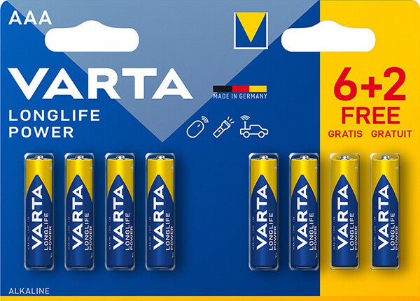 PILA ALCALINA LR03 AAA BL 6+2 VARTA 1,5 V 4903121428