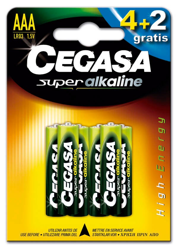 PILAS LR03 AAA SUP. ALCALINA 4+2 CEGASA 1,5 V 325887