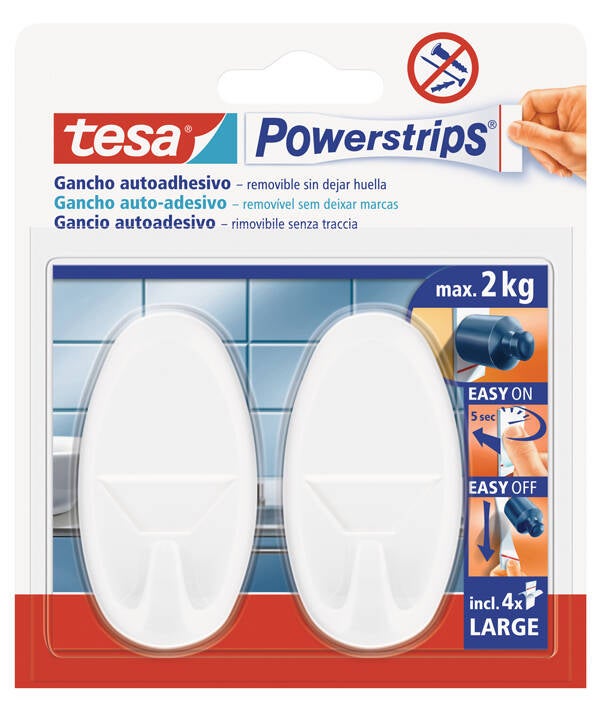 GANCHO L OVAL BLANCO POWERSTRIPS - 58013-00052-21