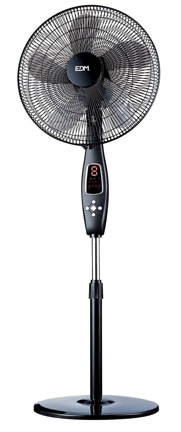 VENTILADOR PIE C/MANDO NEGRO 60W EDM 130 CM 33967
