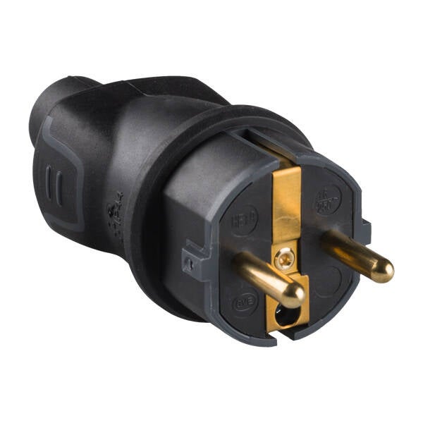 CLAVIJA 2P+T 16A FRONTAL GOMA NEGRO IP44 LEGRAND 16 A 050196