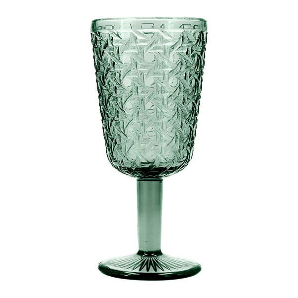 COPA VIDRIO RELIEVE VERDE AGATA PACK-6 BIDASOA 29 CL 546077